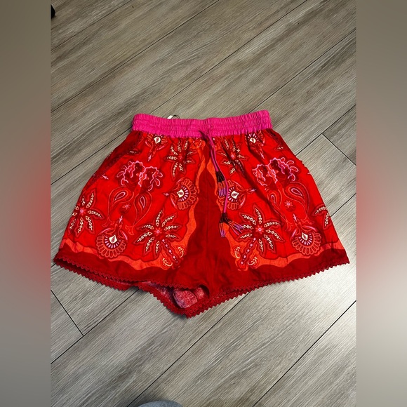 Farm Rio x Anthropologie Linen Blend Drawstring Shorts, NWT - Picture 4 of 7